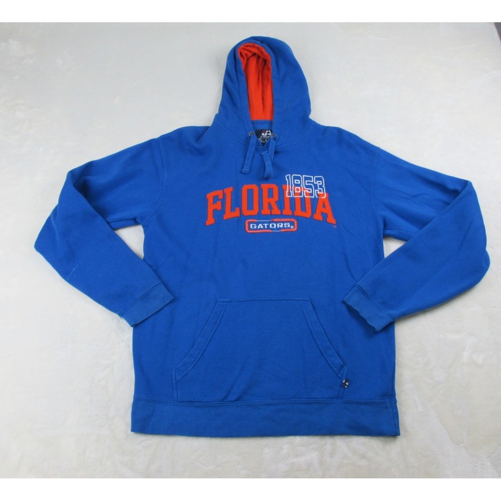 Florida Gators Sweater Mens Large‎ Blue Orange Hooded Hoodie UF Football NCAA*